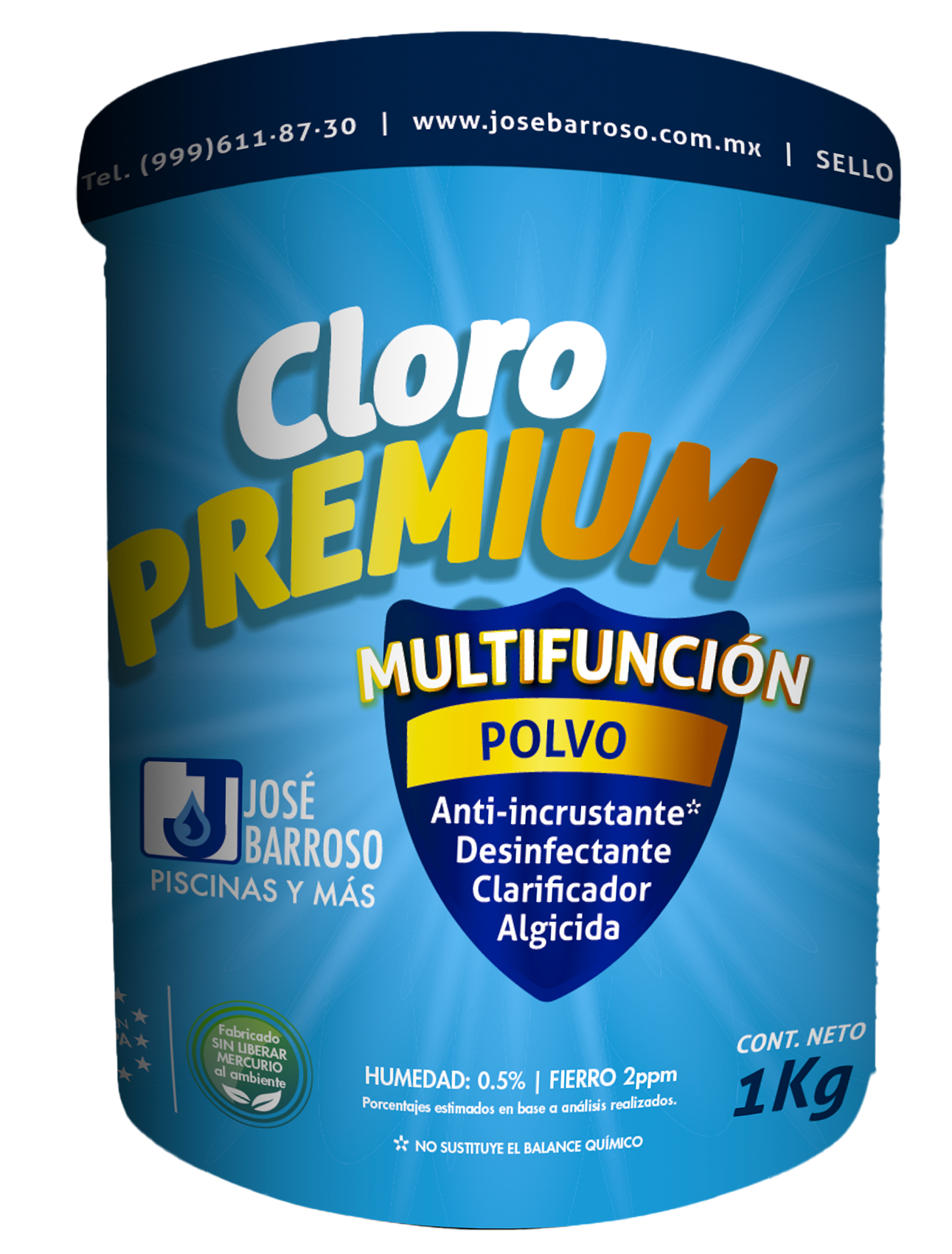 Cloro En Polvo Multifunción 1kg - 4 en 1 Con ¡antisarro!