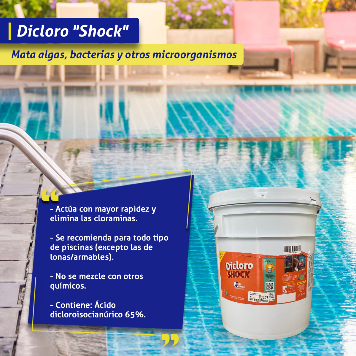 Dicloro "Shock" 18.5kg para Piscina/Alberca (Uso Correctivo)