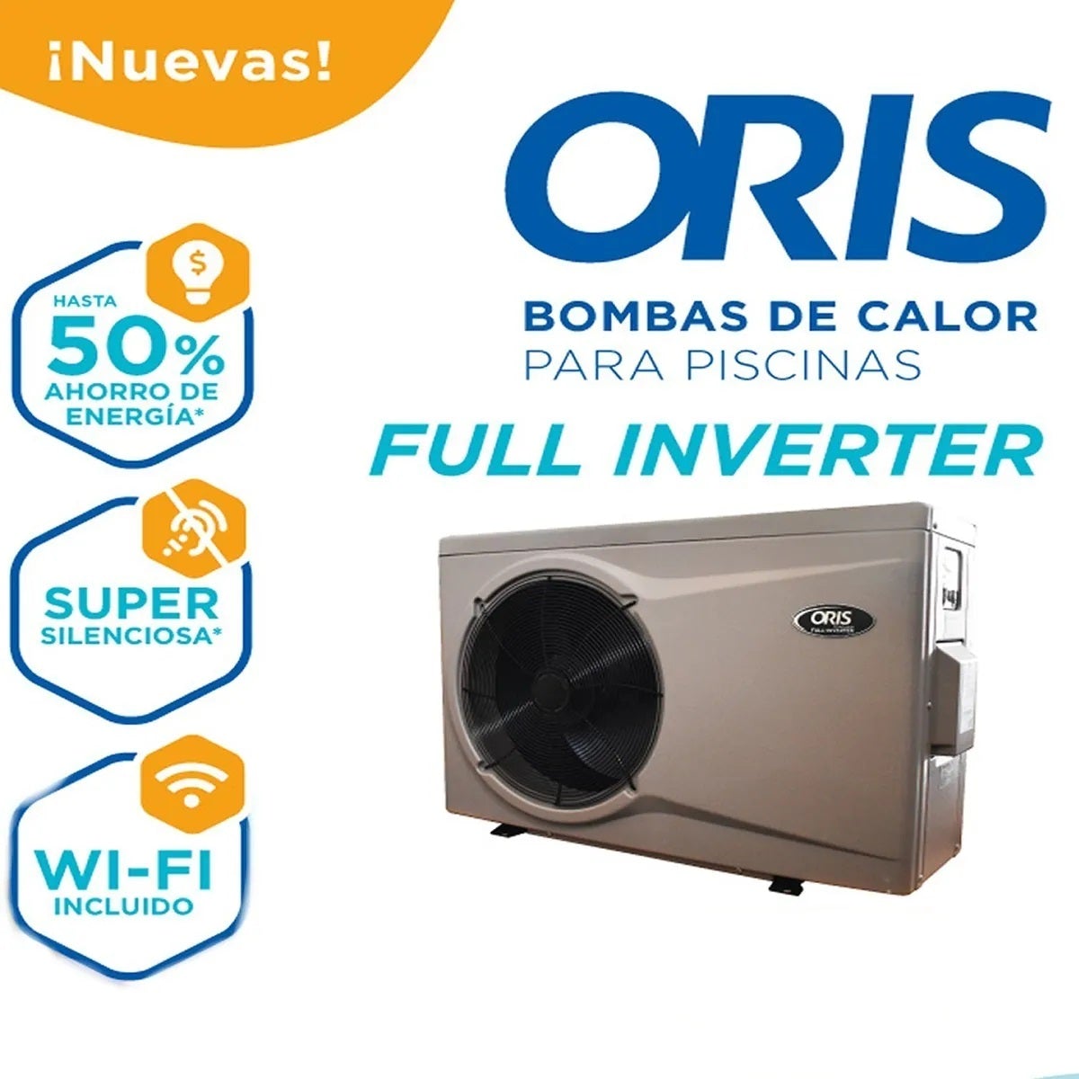 Bomba de calor Oris Full Inverter 40,000 btu Alberca y Spa